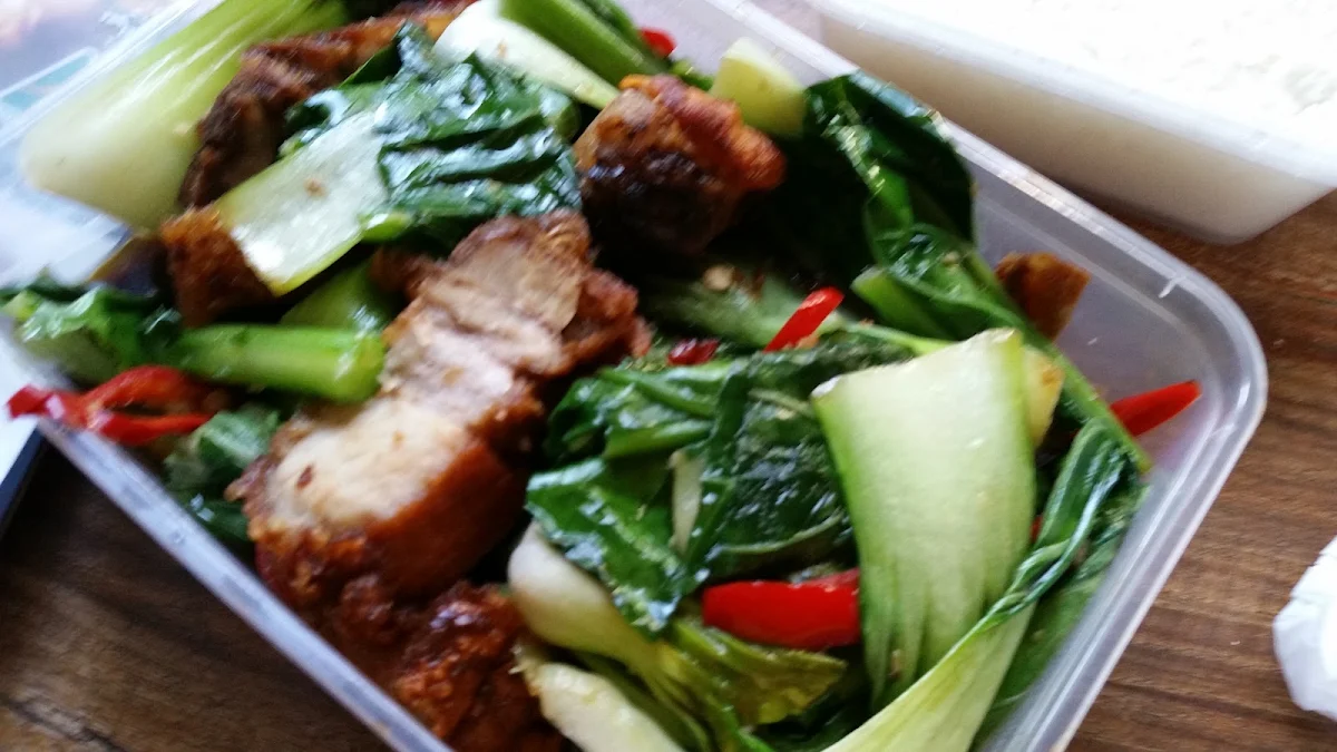 Crispy Pork Belly with Chinese Broccoli