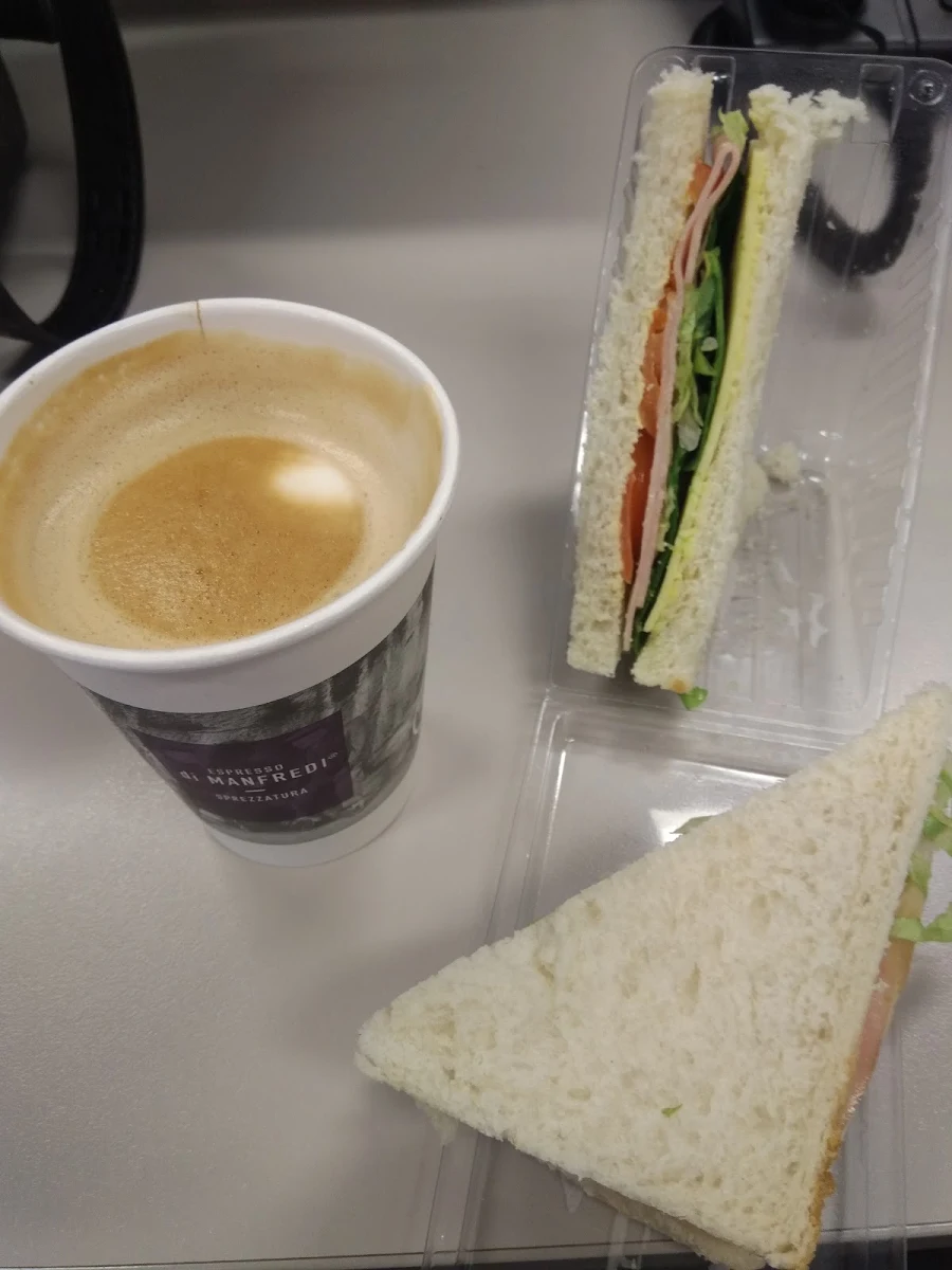 Ham Salad Sandwich and Coffee