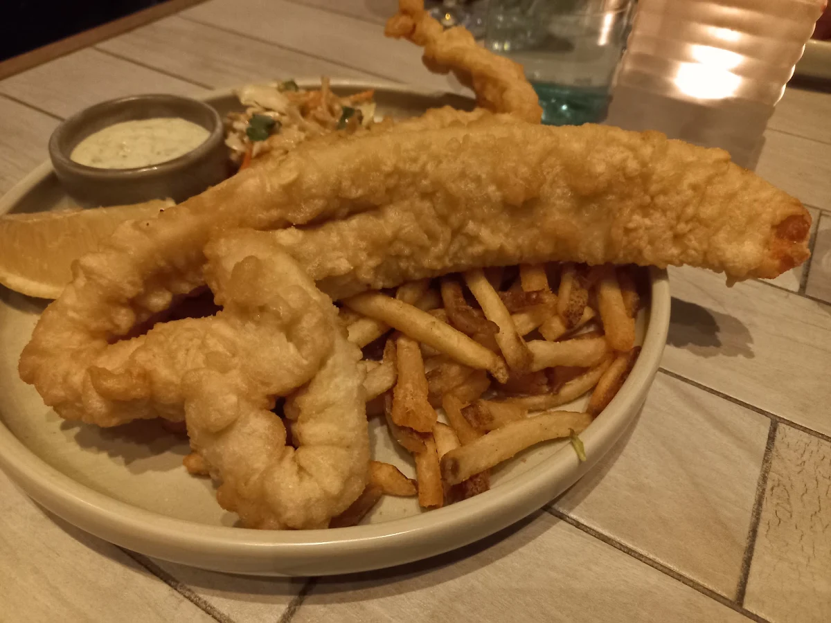 Beer Battered Flathead, Cat & Fiddle Hotel