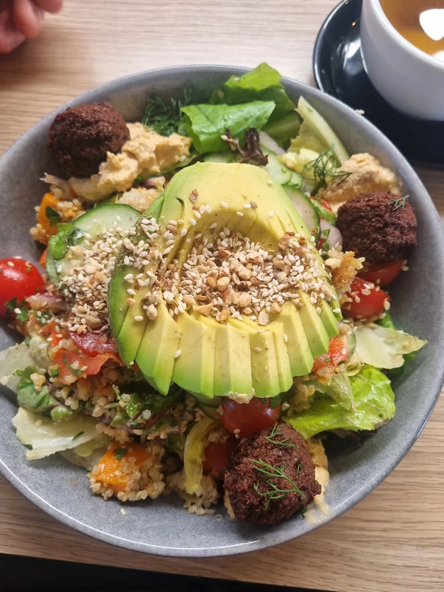 Falafel & Quinoa Salad with Avocado
