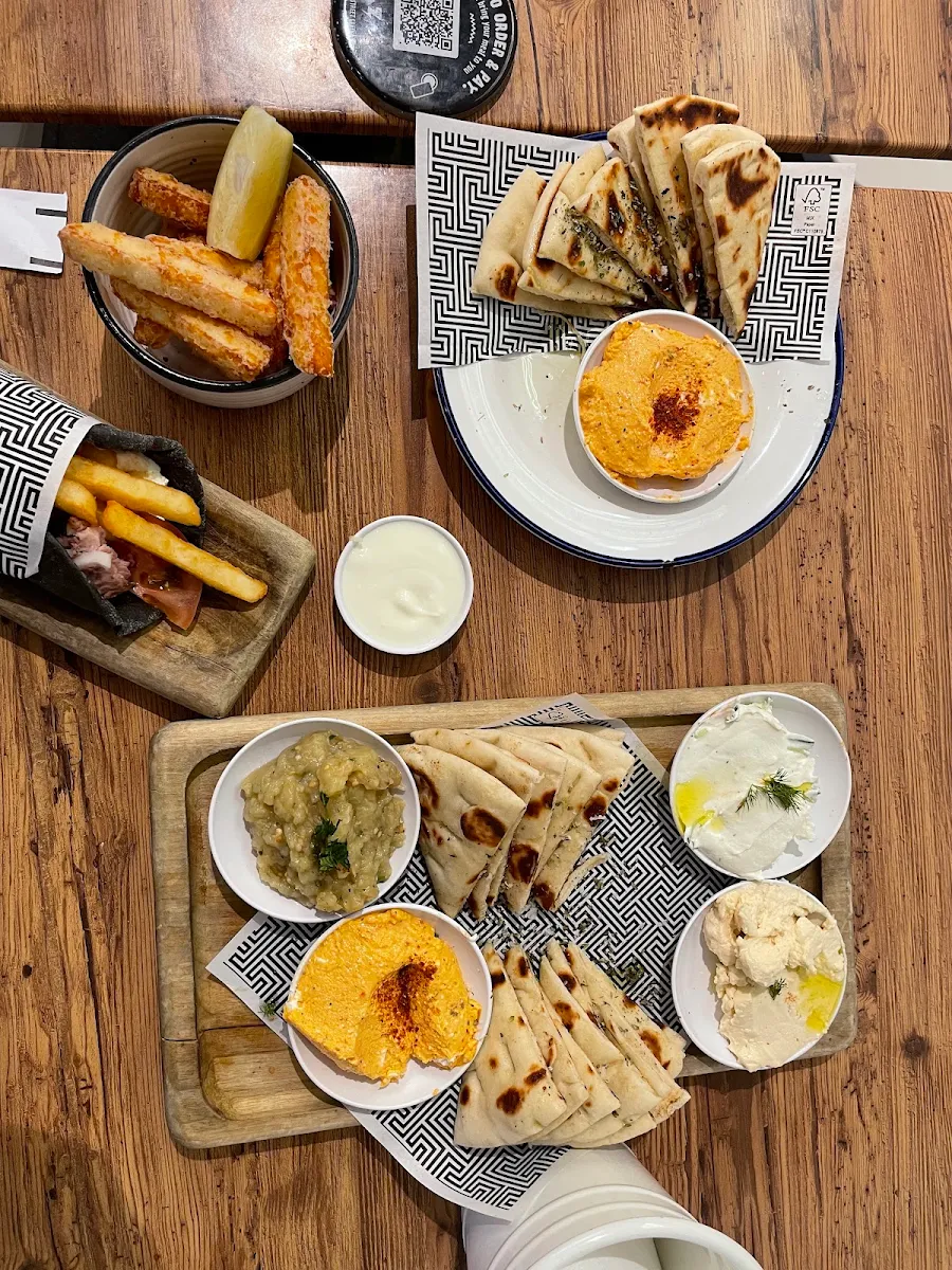 All Four Dips Served with Pita Bread