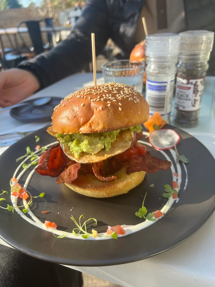 Egg and Bacon Roll with Extra Avo