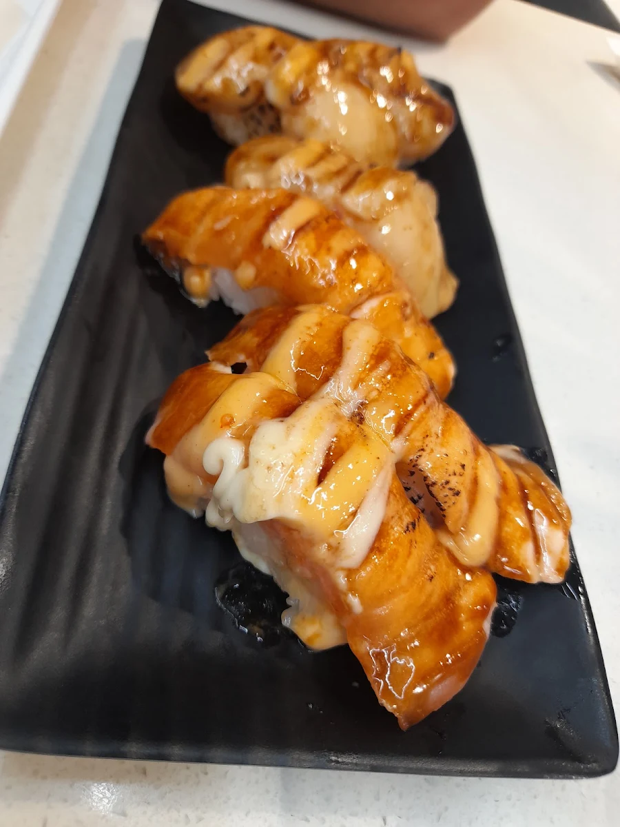 Grilled Salmon and Grilled Scallops Nigiri