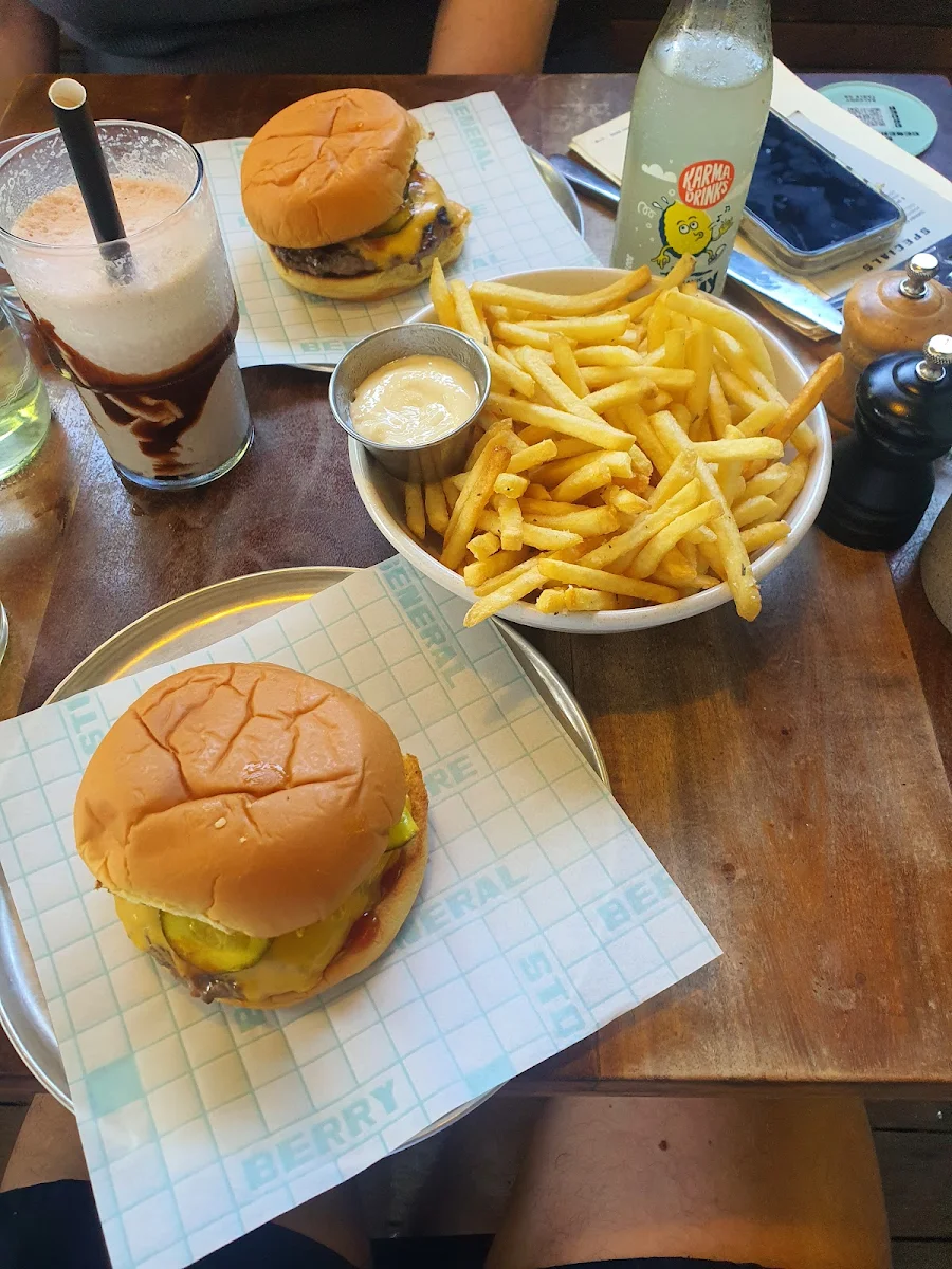 Cheese Burger and Fries