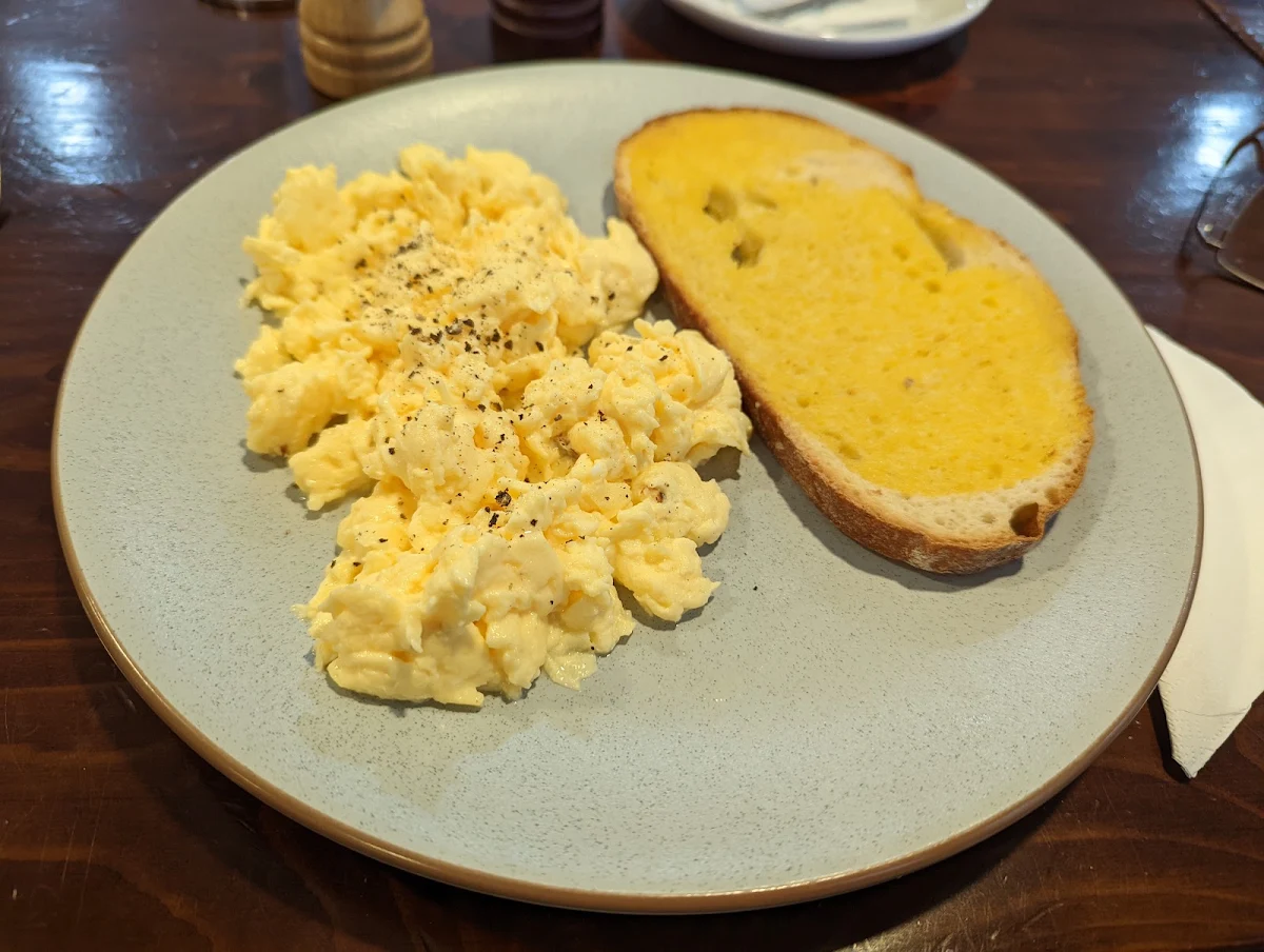 Scrambled Eggs on Sourdough Toast