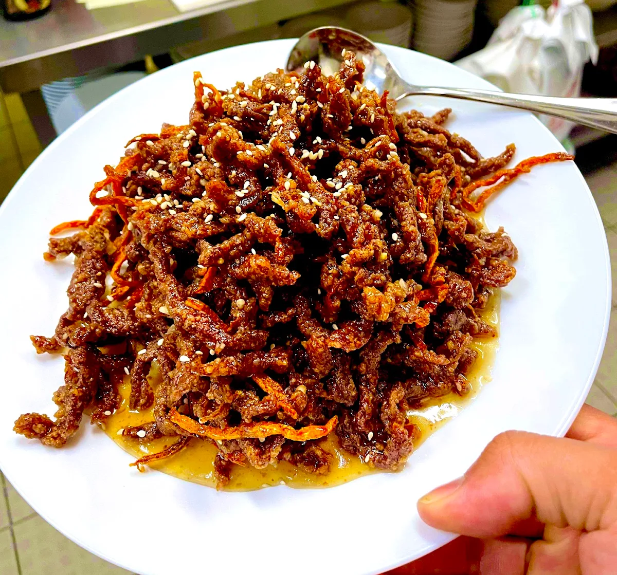 Dry Chilli Beef in Peking Style
