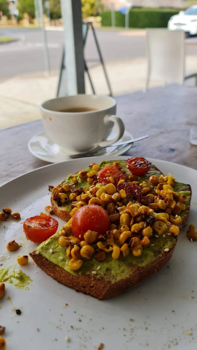 Smashed Avo Roasted Corn and Tomato Feta Left Out to Veganise