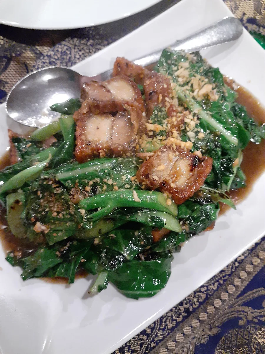 Ruan Crispy Pork Belly with Kai Lan