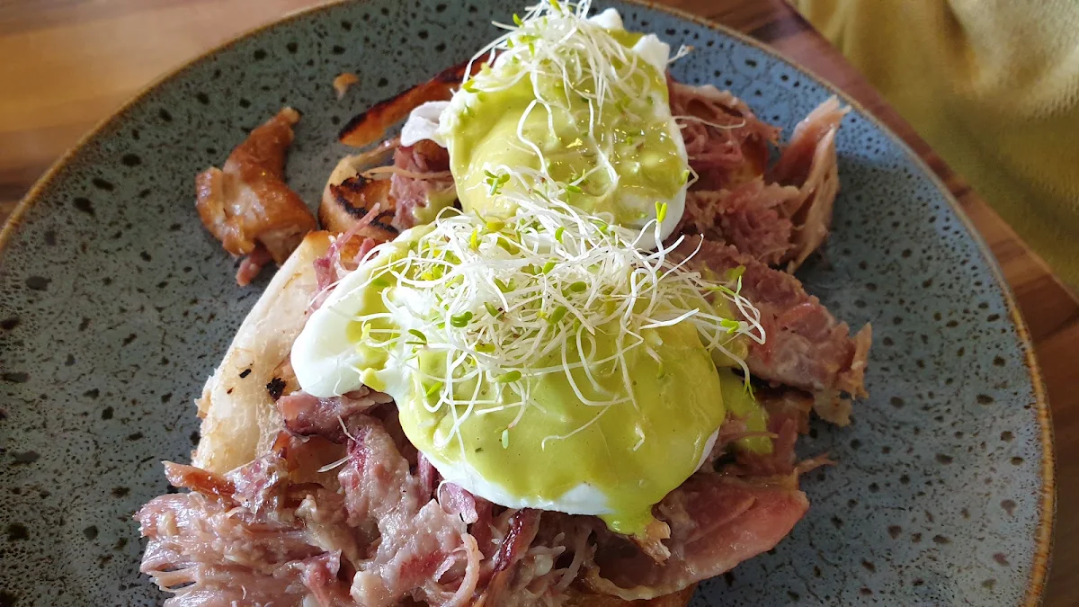Braised Pulled Pork Egg Benedict, Keppel Cafe Marysville