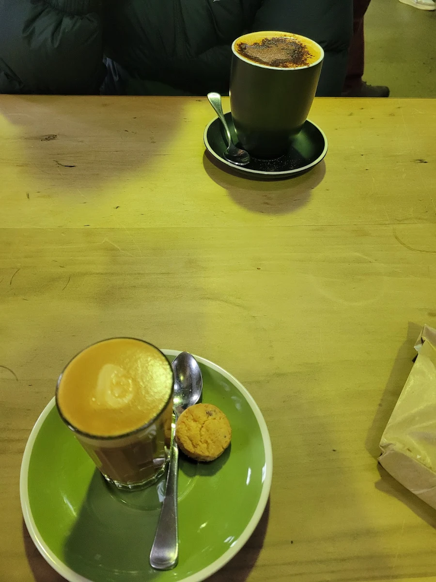 Double Shot Piccolo and a Large Cappuccino