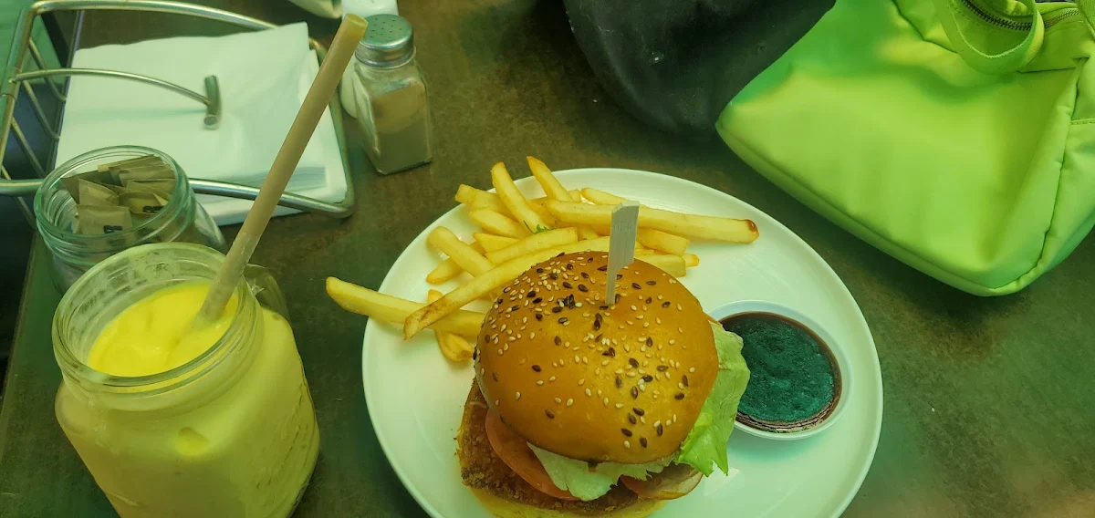 Chicken Burger and Fries