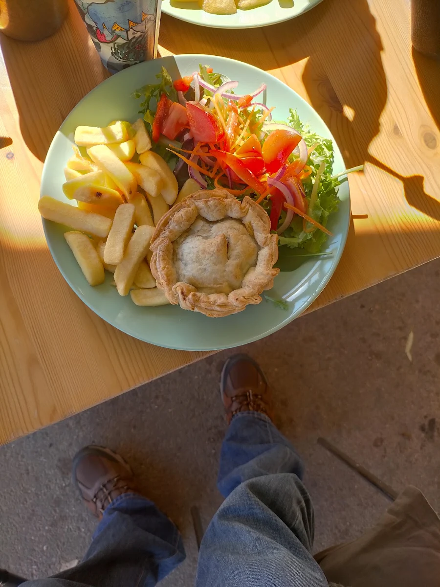 Beef Pie Chips and Salad