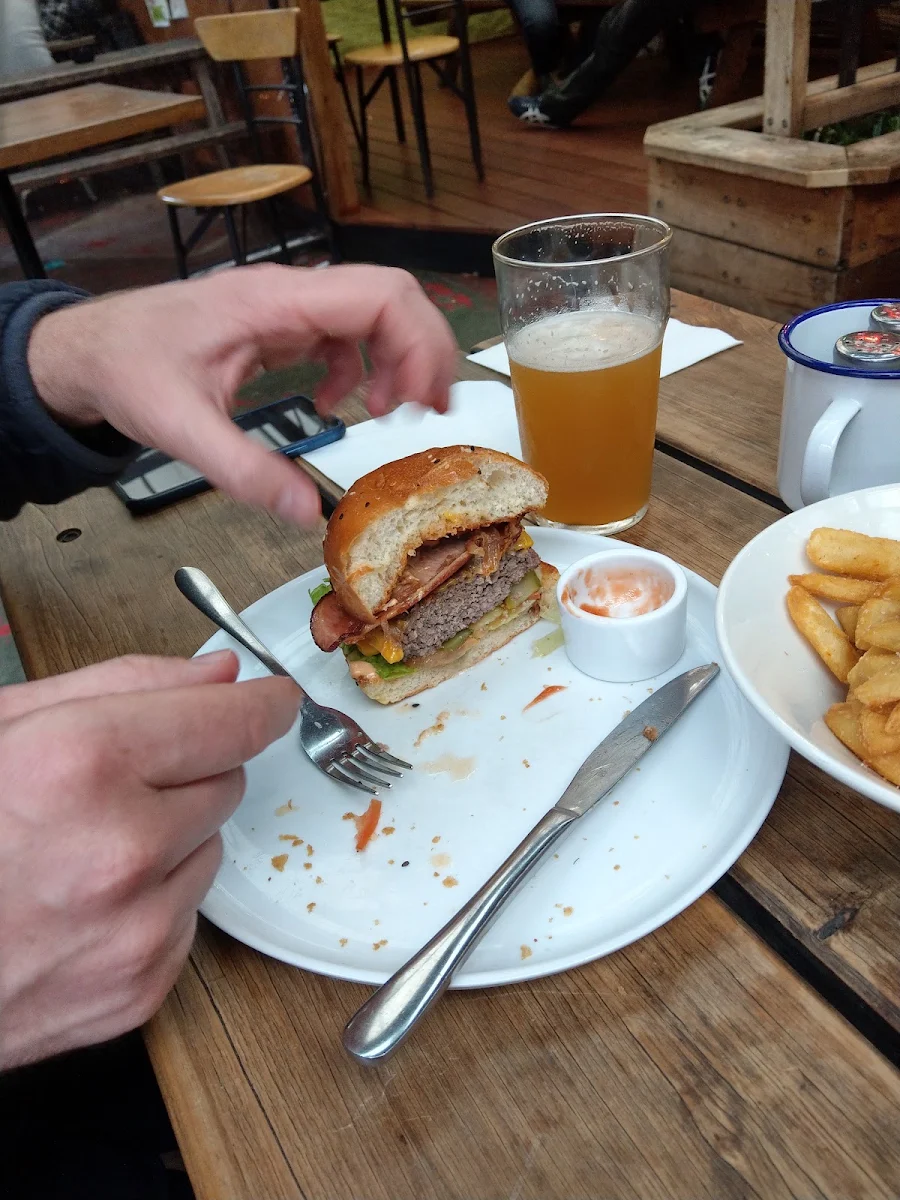 Beef Burger Eaten with a Fork