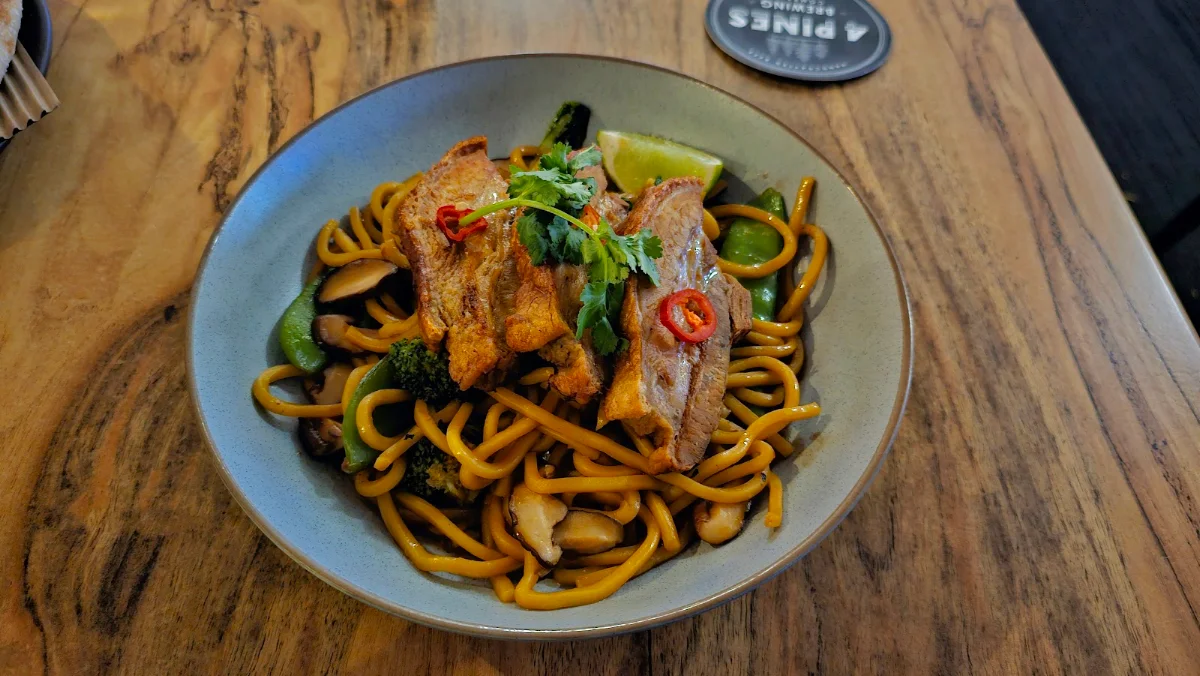 Crispy Pork Belly with Noodles