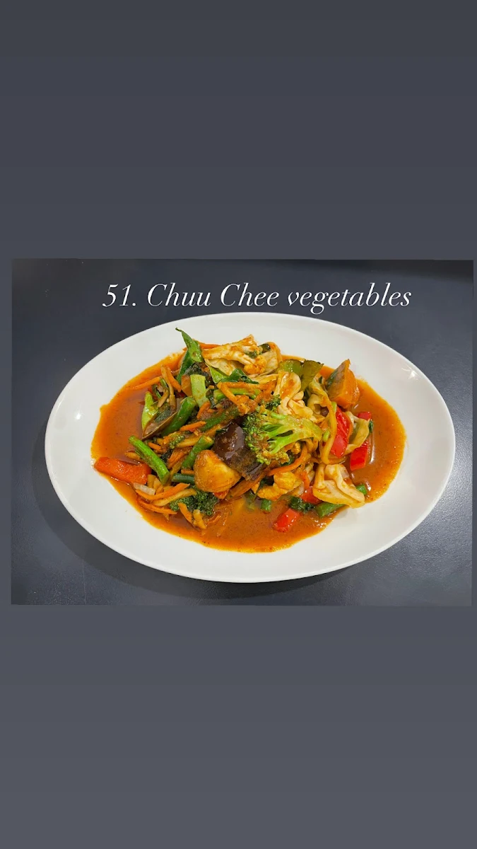 Chuu Chee Vegetable Curry, Aharn Thai Restaurant- Malvern