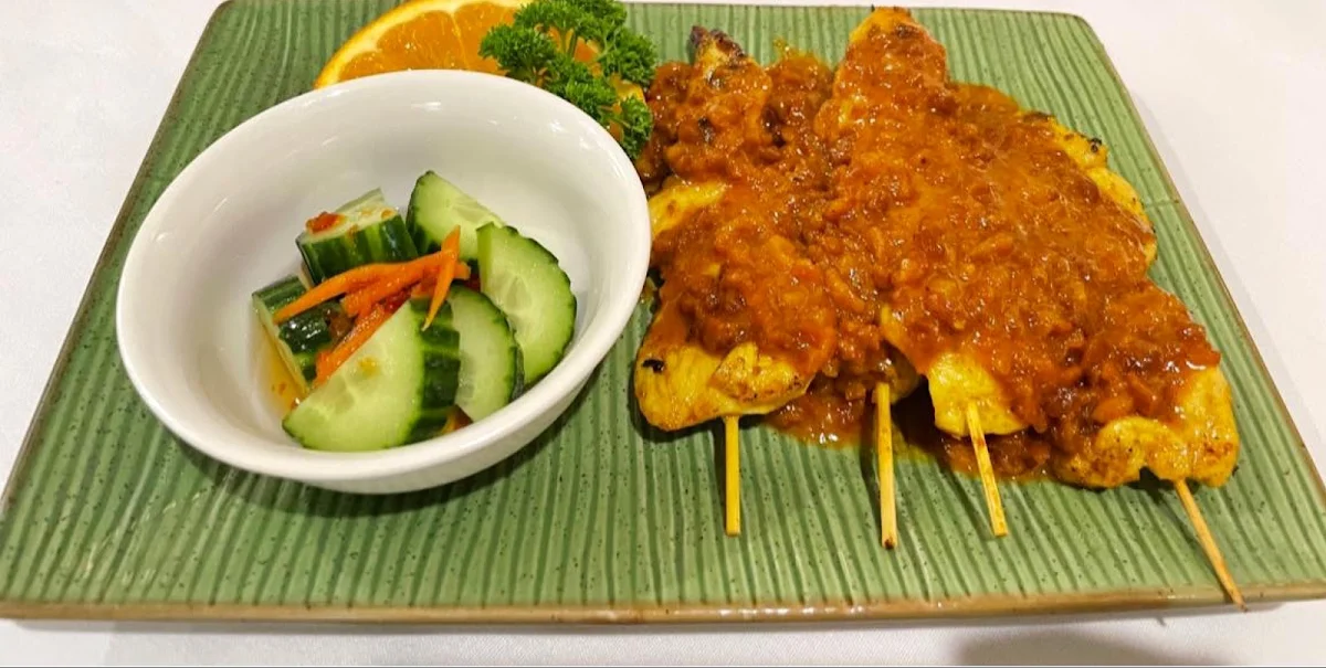 Satay Chicken, Aharn Thai Restaurant- Malvern