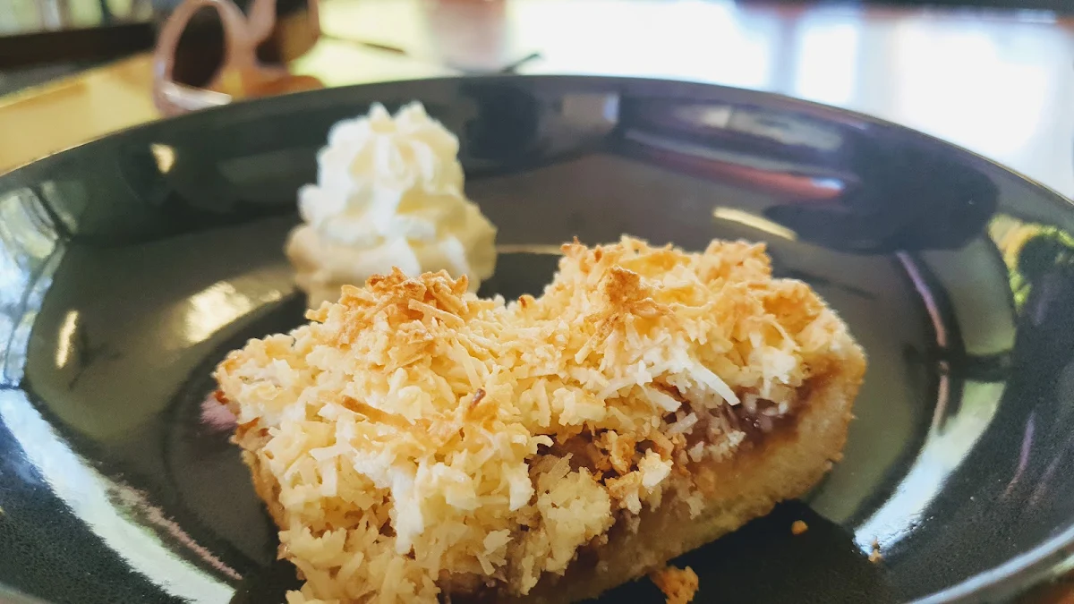 Raspberry Coconut Slice, Bonny Hills Garden Cafe