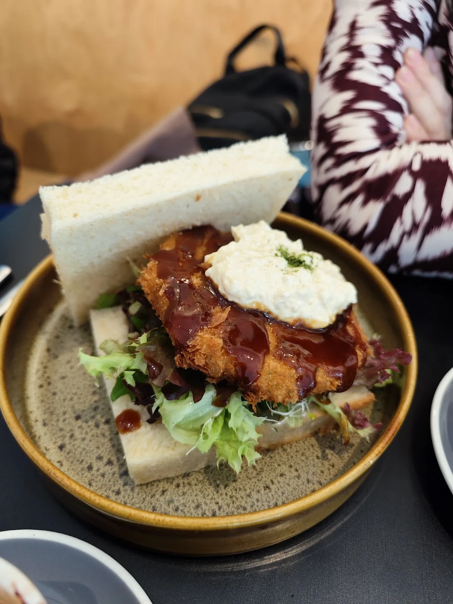 Eggplant Katsu Egg Tartare Lettuce & Tomato Sando