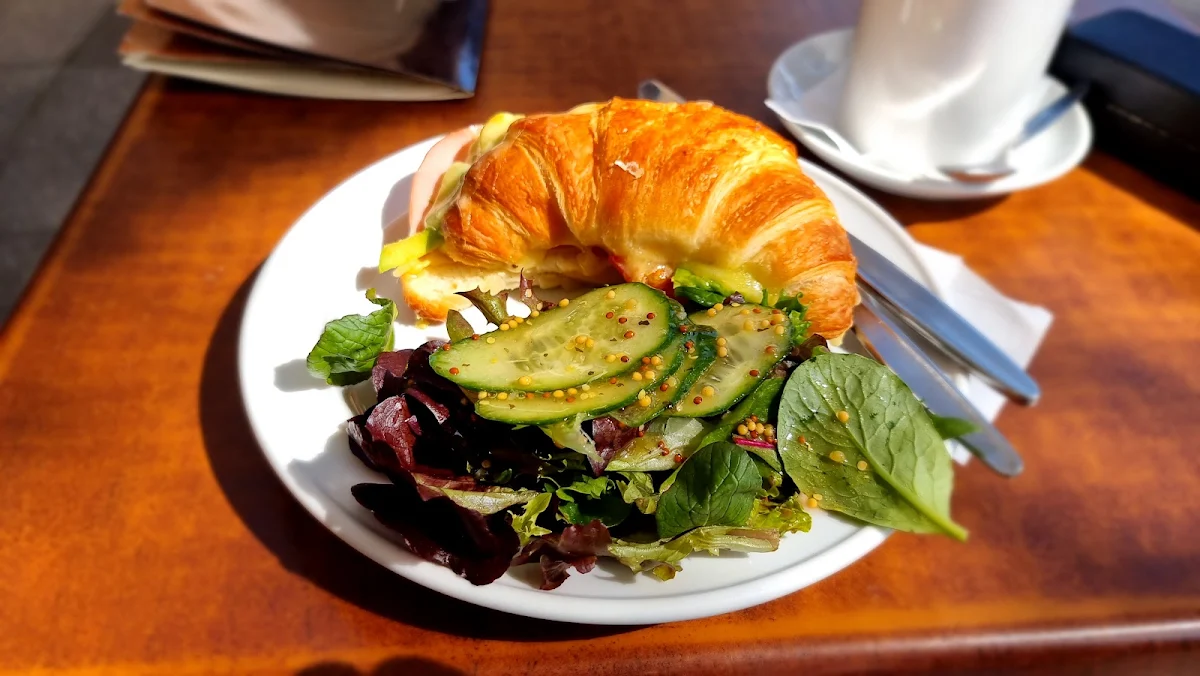 Croissant with Avacado Ham Cheese and Tomato, Panache Cafe and Creperie