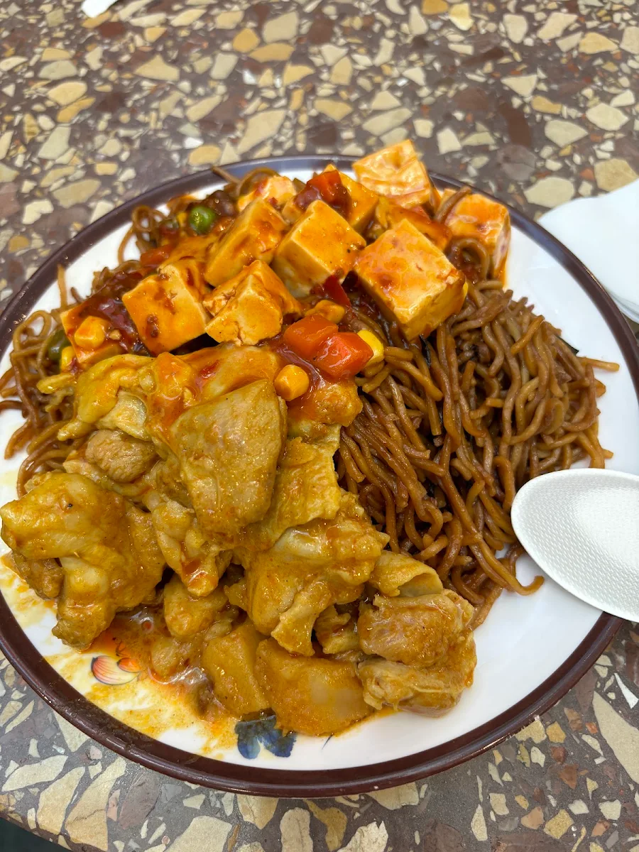 Noodles w Chicken Curry and Mayo Tofu