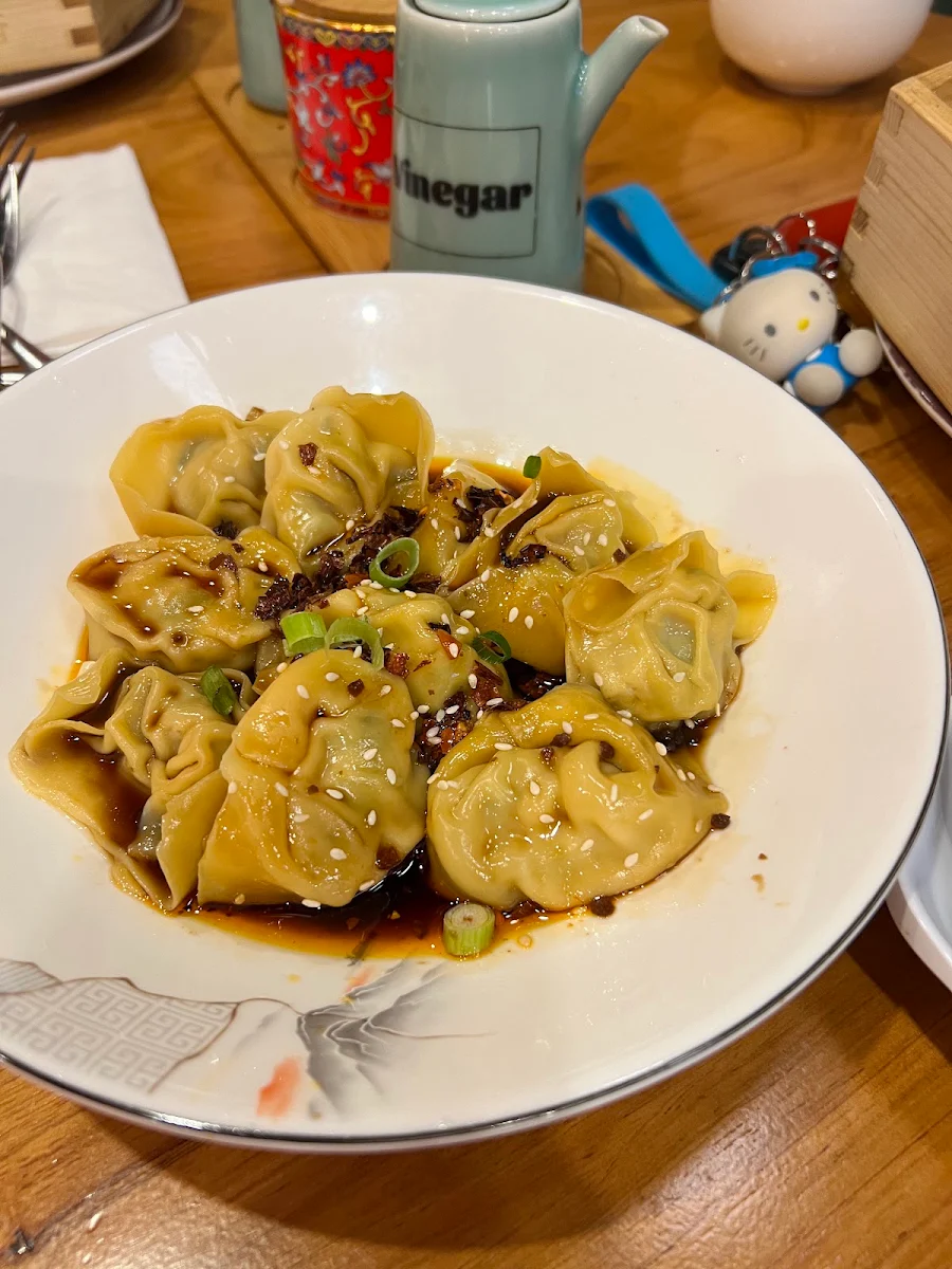 Pork Dumplings in Chili Oil Sauce