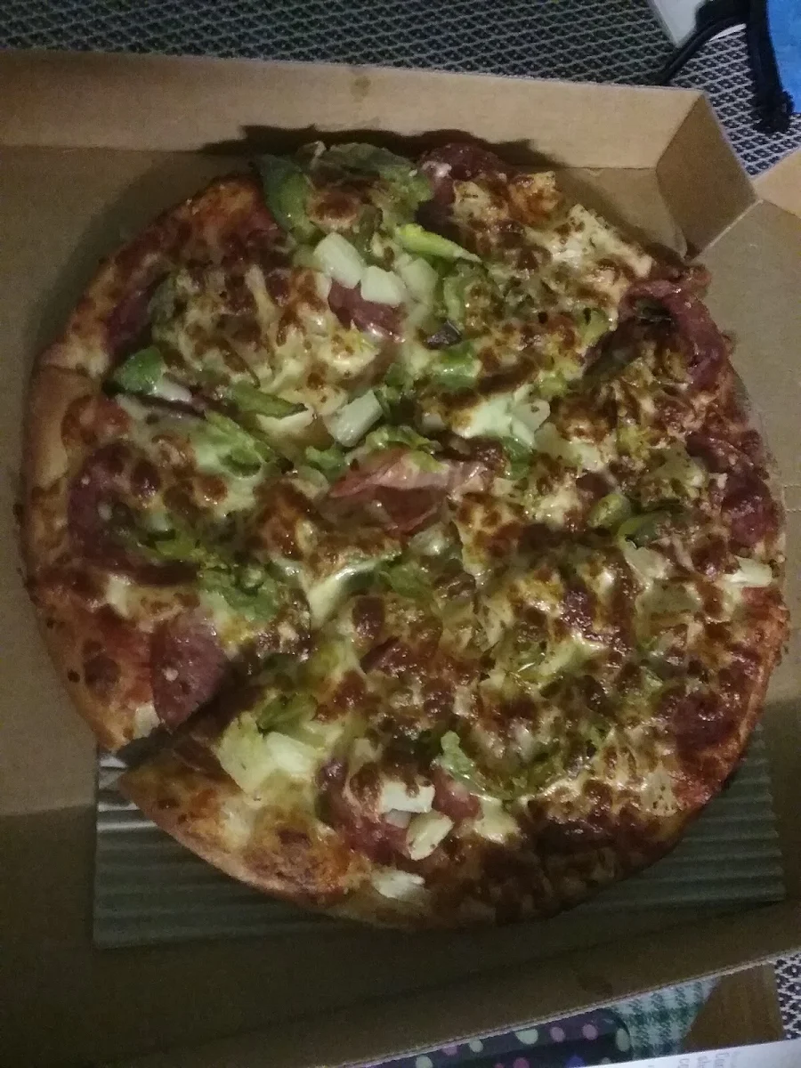 Veggie Pizza with Salami