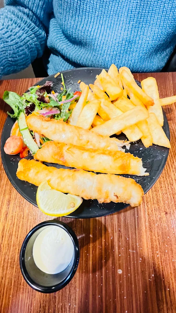 Fish and Chips with Salad of the Day