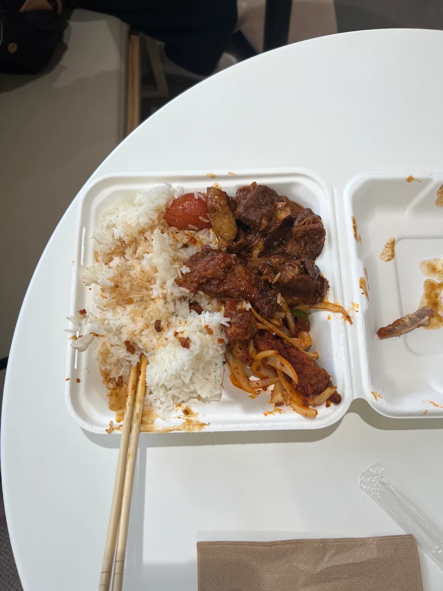 Honey Chicken Beef Brisket Fried Rice