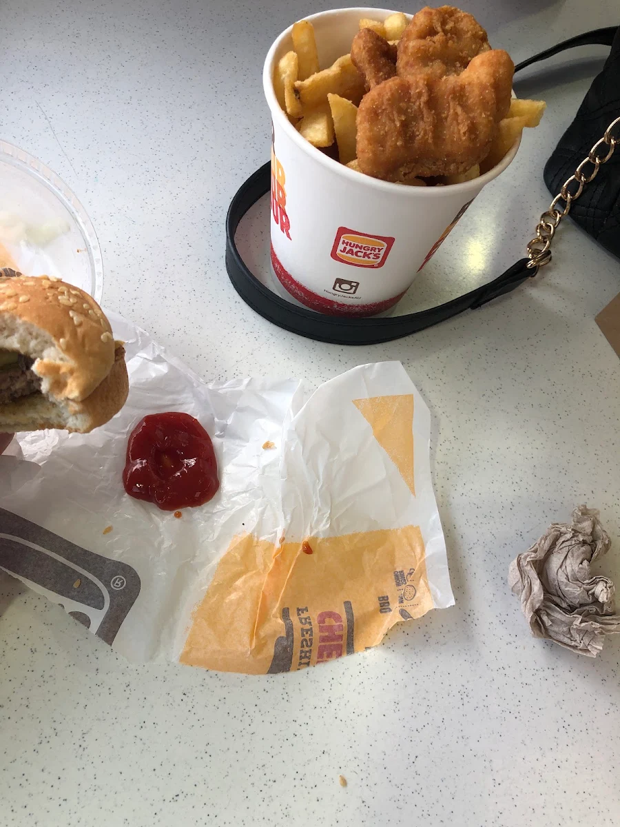 Cheesy Cheese Burger and Negate Cup