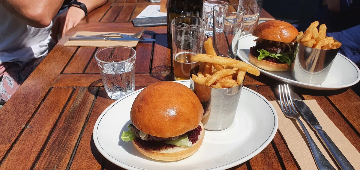 Beef Burger Pickled Onion Beetroot Aioli Cheddar Bacon Chips Ov