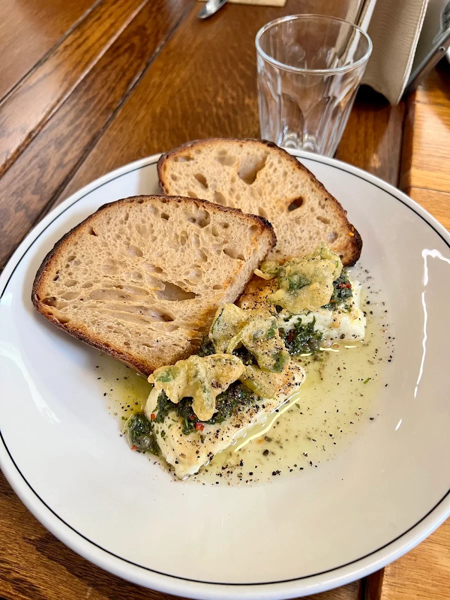 Tempura Zucchini and Ricotta on Toast