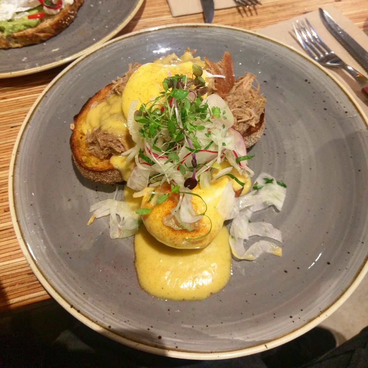 Eggs Benedict with Pulled Pork, Brick Lane Melbourne