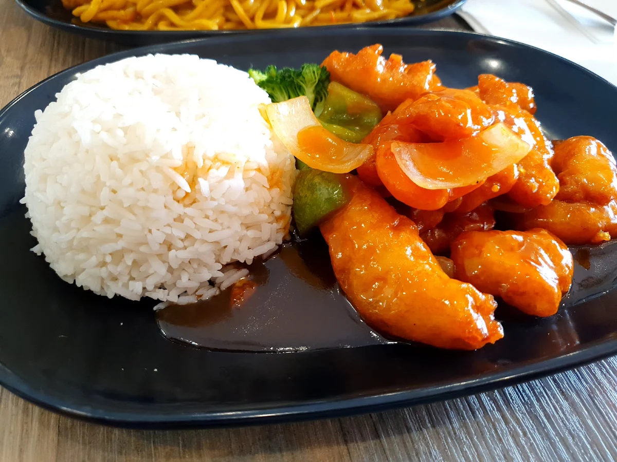 Sweet and Sour Chicken on Rice