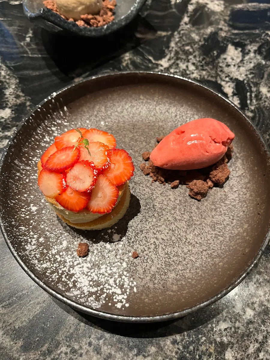 Strawberry Shortcake with Strawberry Sorbet