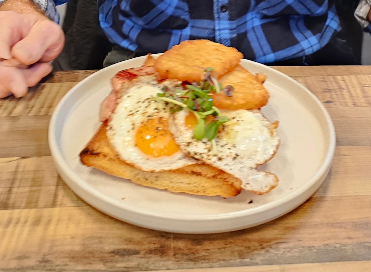 Fried Eggs & Bacon on Turkish Bread
