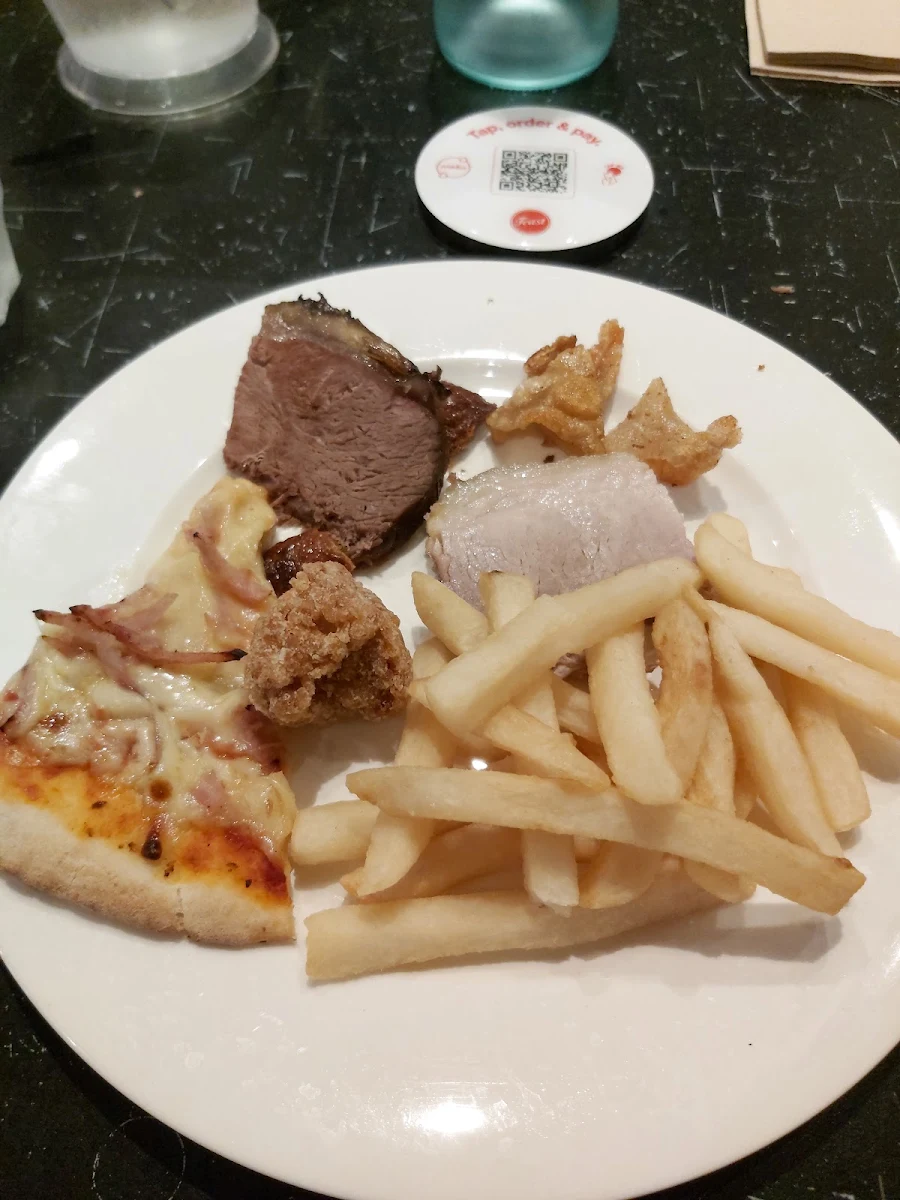 Fried Chicken Pizza Chips Roast Beef Roast Pork