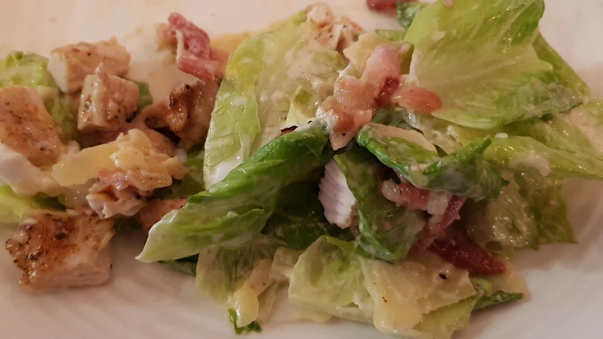 Salmon Caesar Salad, 8 Napkins Burger