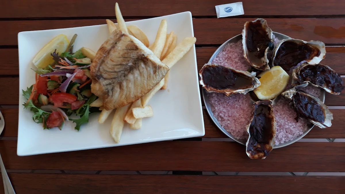Barra Chips & Salad with Oysters Kilpatrick