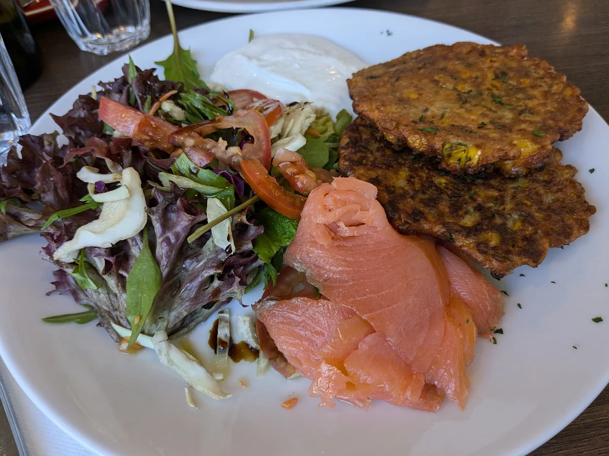 Sweetcorn Fritters with Smoked Salmon