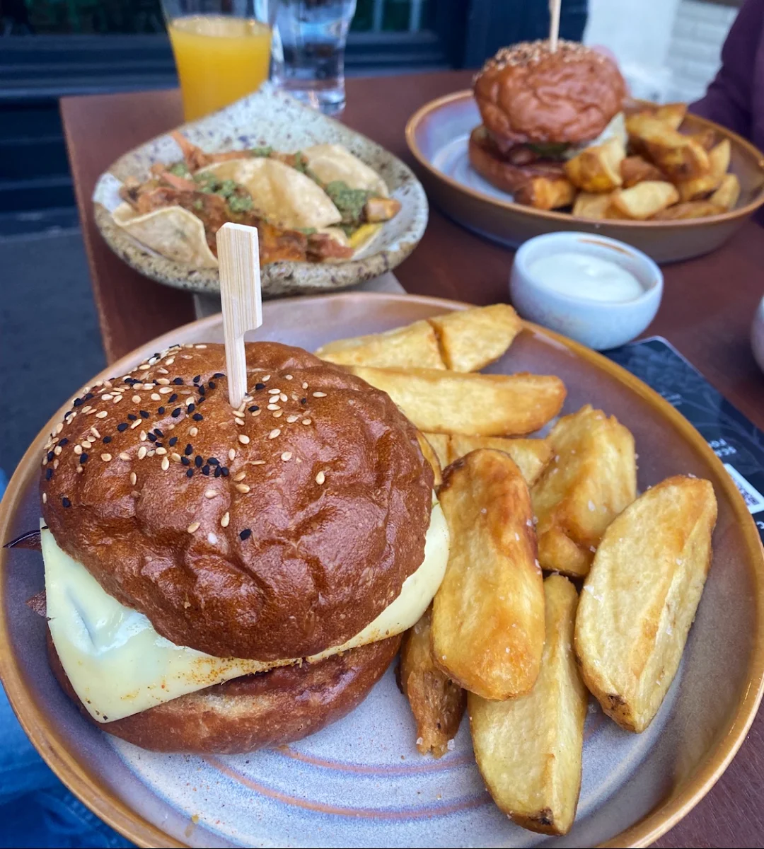 Vegan Burger and Vegan Tacos