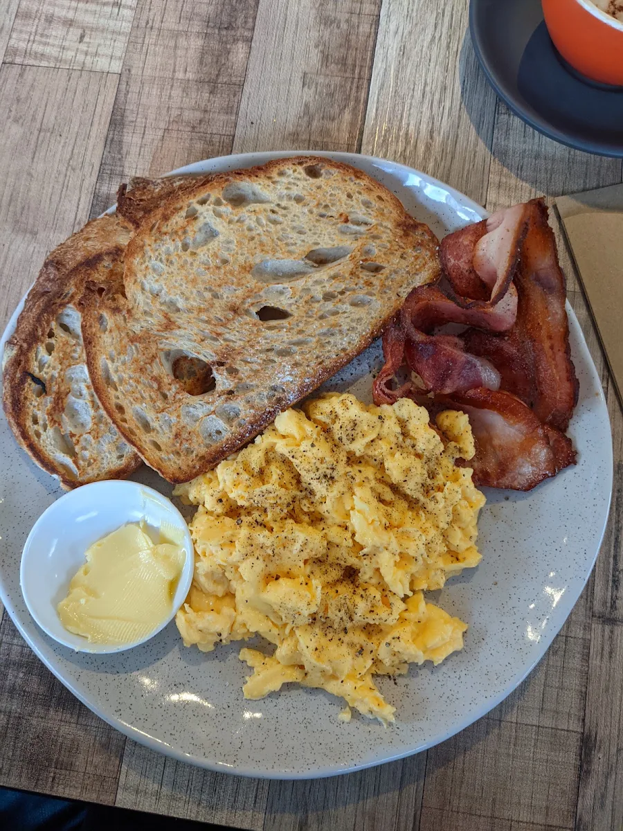 Scrambled Eggs with Bacon, Cafe LeLunar Brookvale