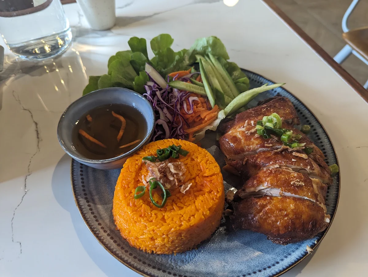 Crispy Skin Chicken with Tomato Rice