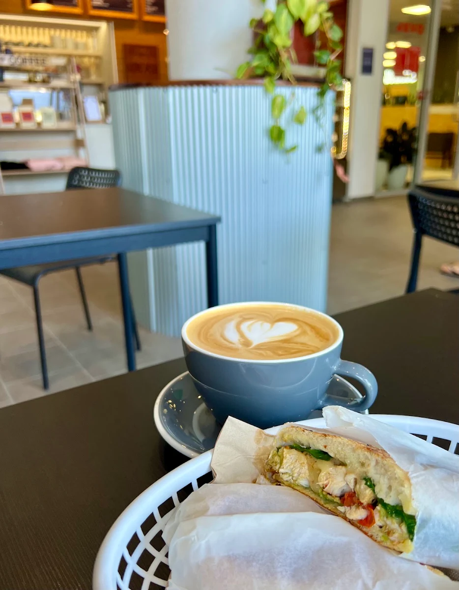 Chicken Avocado Roll and Coffee