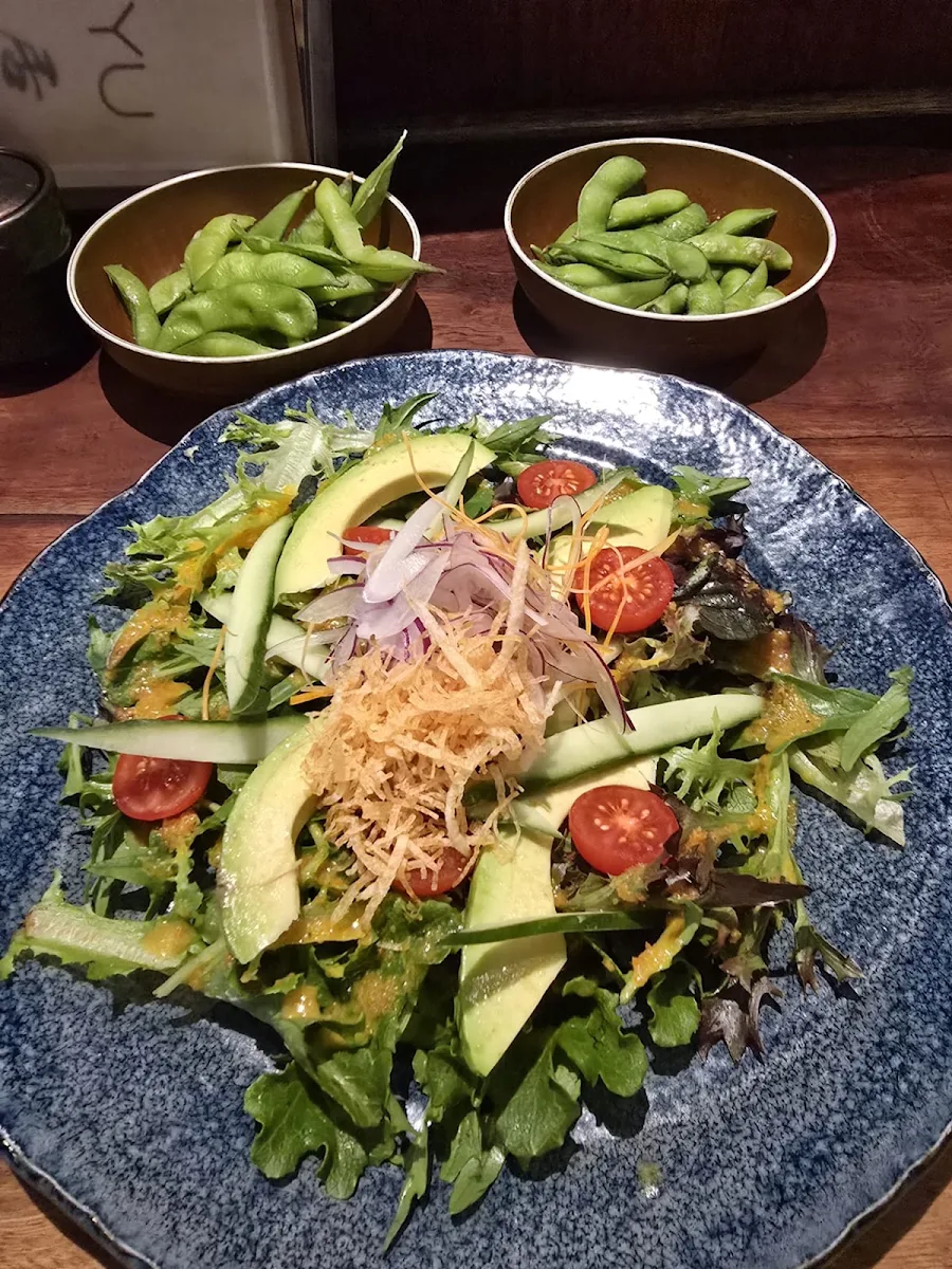 Garden Salad and Edamame