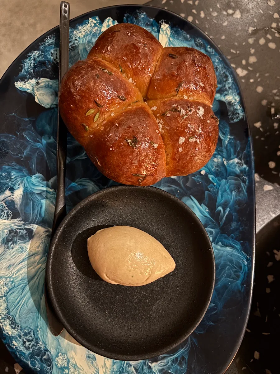 Garlic Bread Brioche with Black Garlic Gelato