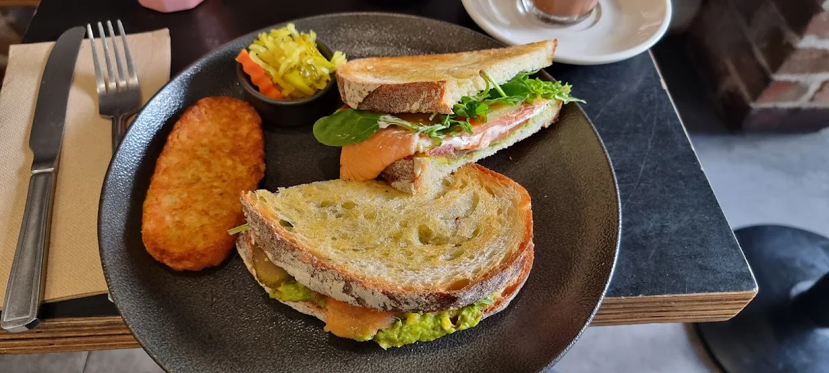 Salmon Sandwich with Hash Brown