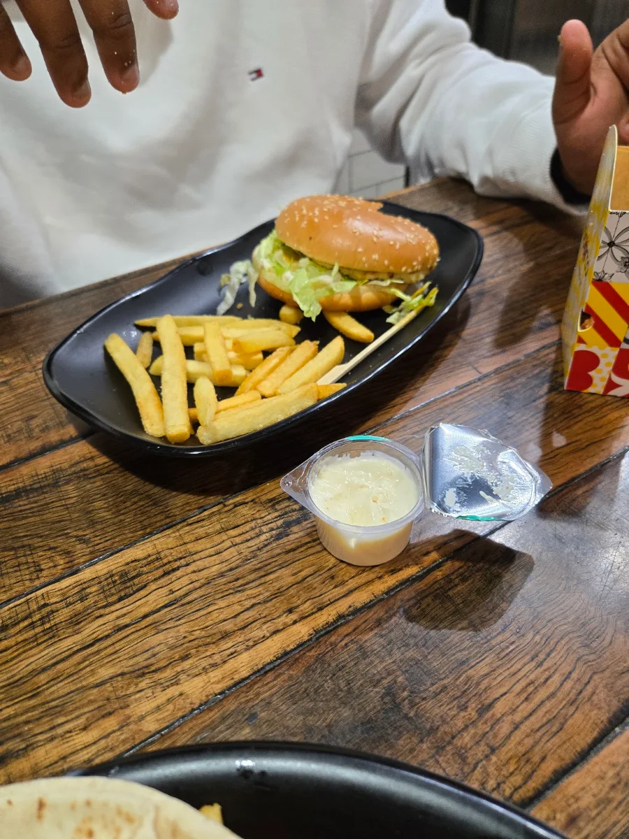 Halloumi Burger and Fries with Cheese