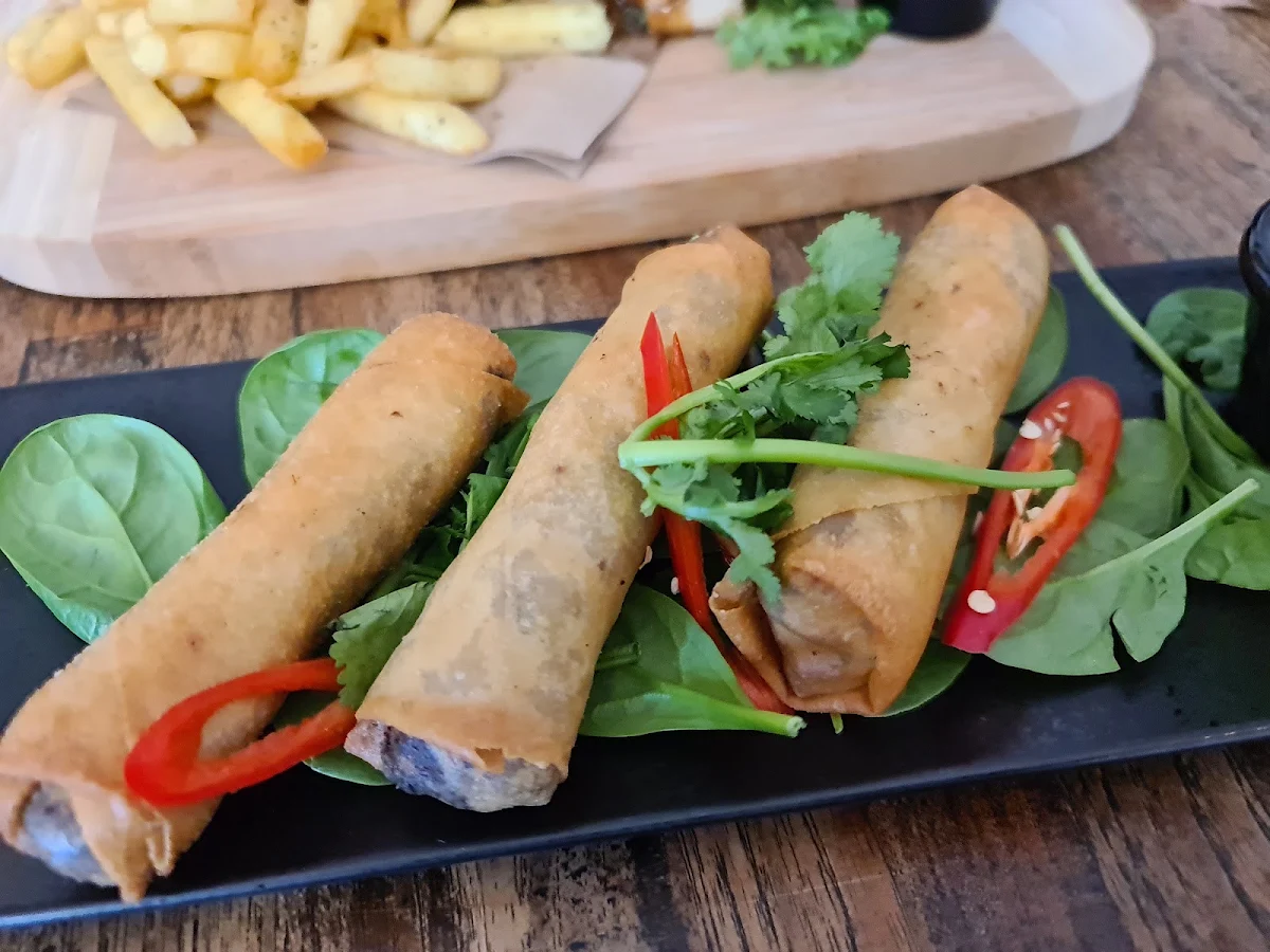 Five Spiced Pulled Beef Spring Rolls, Cafe All Sorts Kirra