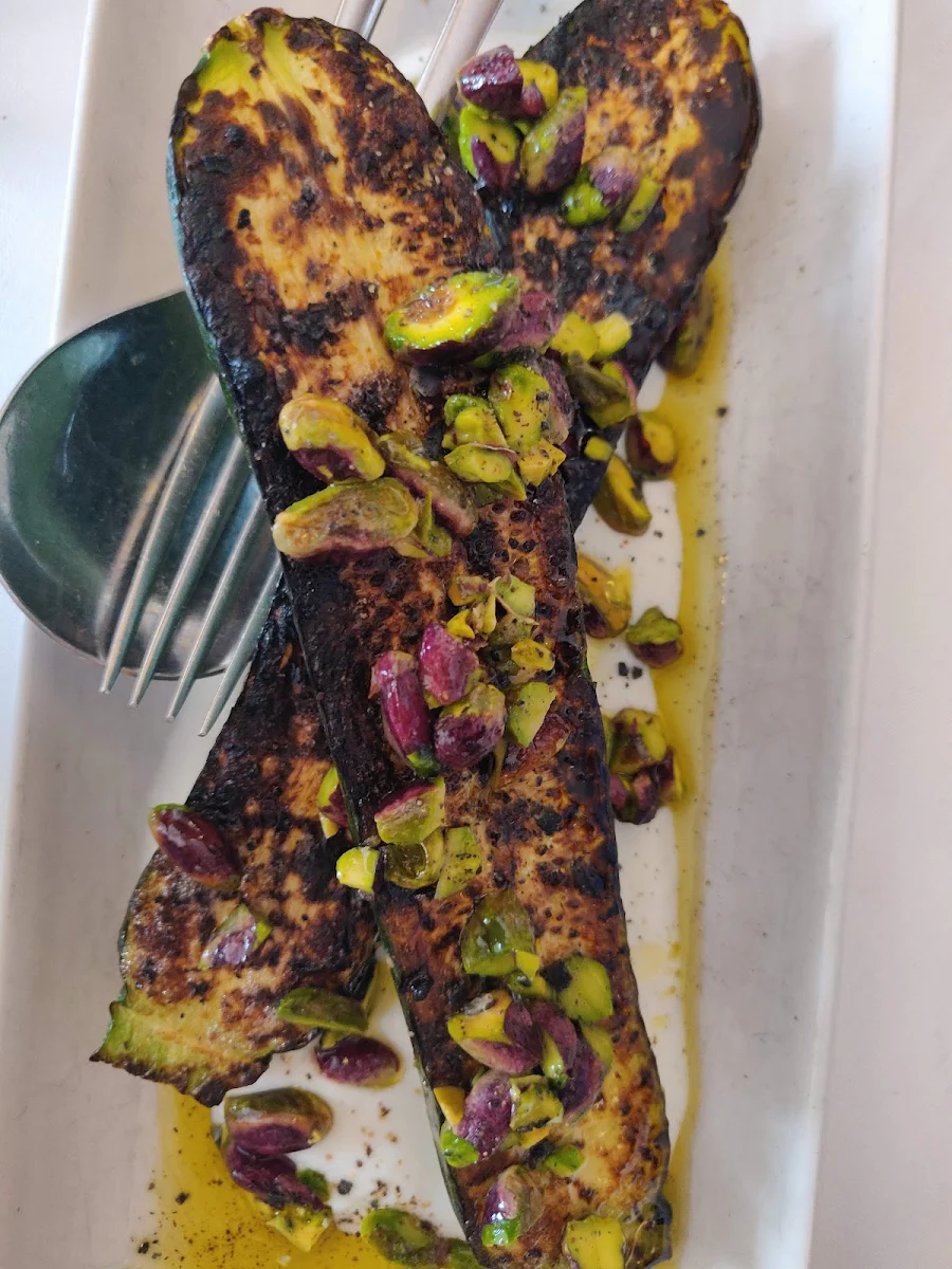 Grilled Zucchini with Pistachio Goat Cheese