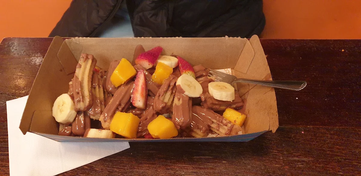 Churros with Fruit Salad